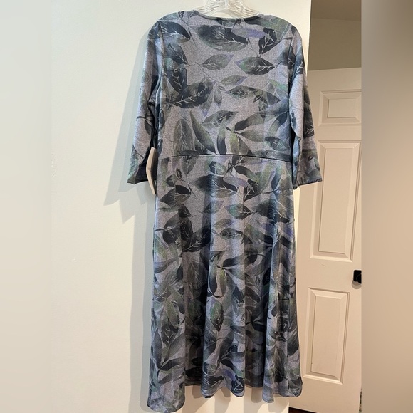 Coldwater Creek Multi Colored Leaf Print Dress Women’s Petite Medium - Picture 5 of 5